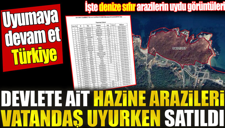 Devlete ait hazine arazileri vatandaş uyurken satıldı. İşte denize sıfır arazilerin uydu görüntüleri