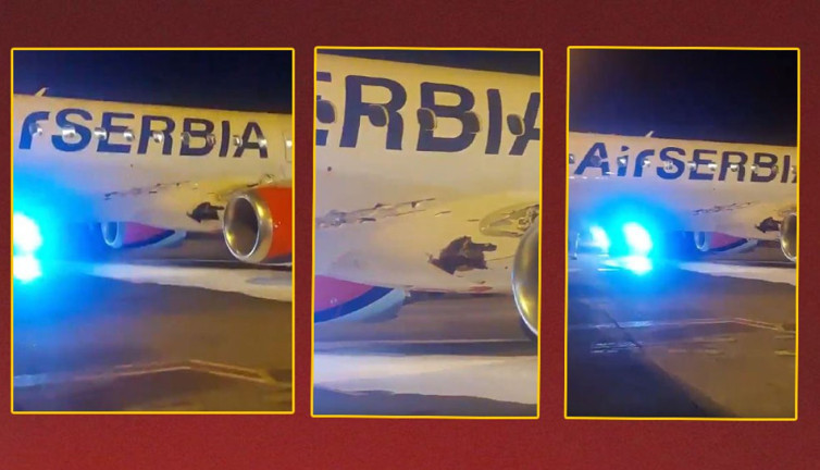 Air Serbia uçağı aydınlatma direğine çarptı. Büyük tehlike atlatıldı
