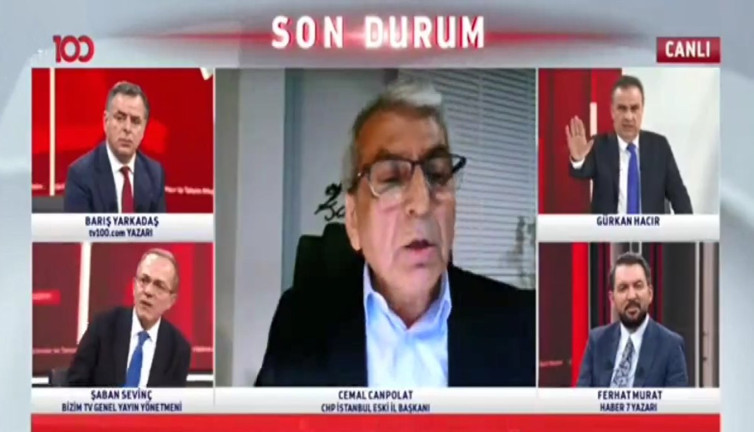 TV100 canlı yayınında gergin dakikalar: Şaban Sevinç ile Cemal Canpolat birbirine girdi, yayına ara verildi