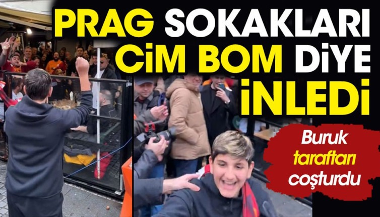 Prag sokakları Cim Bom diye inledi. Buruk taraftarı coşturdu