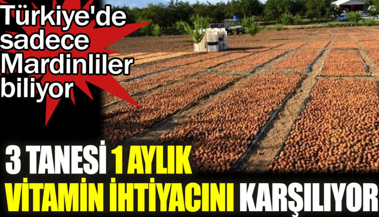 3 tanesi 1 aylık vitamin ihtiyacını karşılıyor. Türkiye'de sadece Mardinliler biliyor