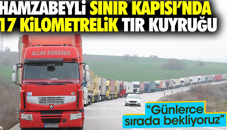 Hamzabeyli Sınır Kapısı'nda 17 kilometrelik tır kuyruğu 'Günlerce sırada bekliyoruz'