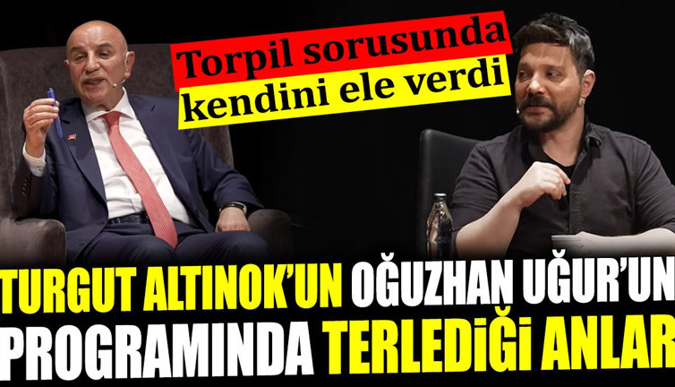 Turgut Altınok'un Oğuzhan Uğur'un programında terlediği anlar. Torpil sorusunda kendini ele verdi