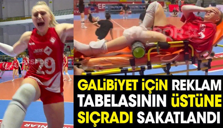 Galibiyet için reklam tabelasının üstüne sıçradı sakatlandı