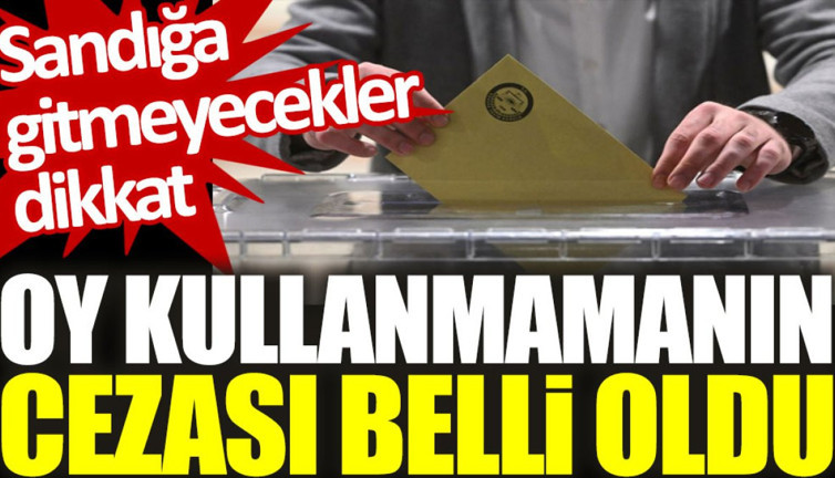 Sandığa gitmeyecekler dikkat: Oy kullanmamanın cezası belli oldu