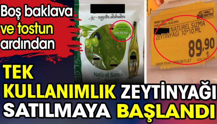 Tek kullanımlık zeytinyağı satılmaya başlandı