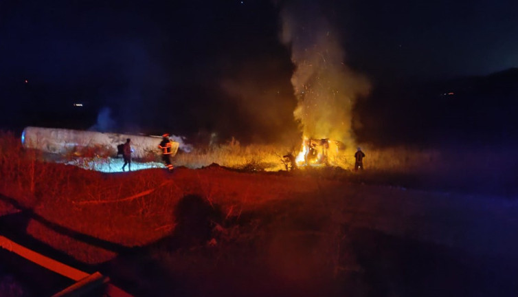 Bursa’da devrilen azot yüklü tanker patladı: 1 ölü