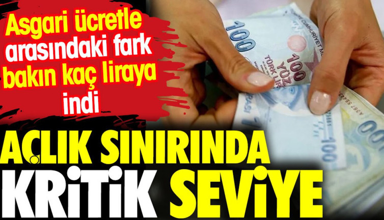 Açlık sınırında kritik seviye. Asgari ücretle arasındaki fark bakın kaç liraya indi