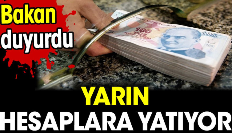 Yarın hesaplara yatıyor. Bakan duyurdu
