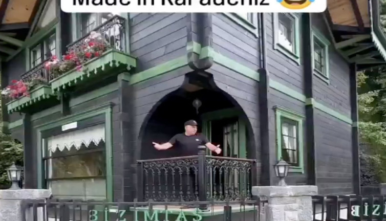 Rize'de 360 derece dönen ev sosyal medyada gündem oldu