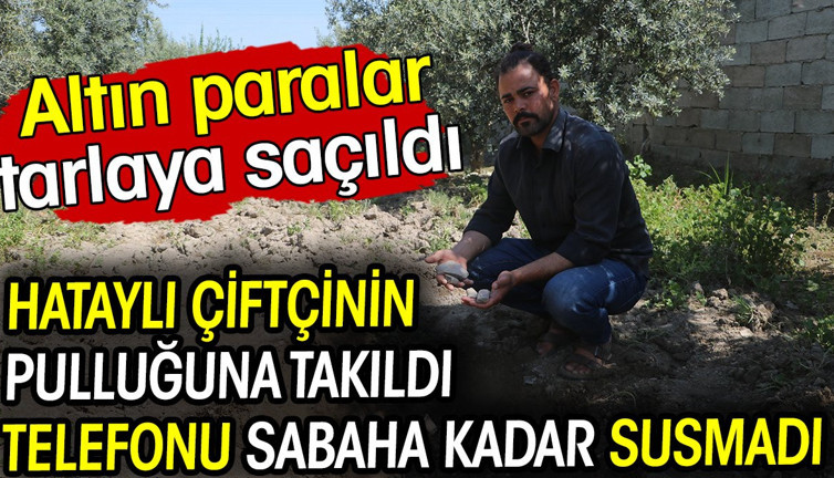 Hataylı çiftçinin pulluğuna takıldı telefonu sabaha kadar susmadı! Altın paralar tarlaya saçıldı