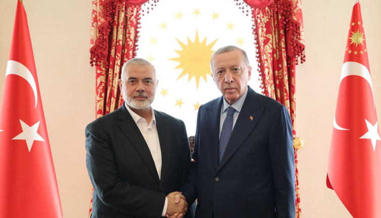 Erdoğan Hamas Siyasi Büro Başkanı İsmail Heniyye ile görüştü