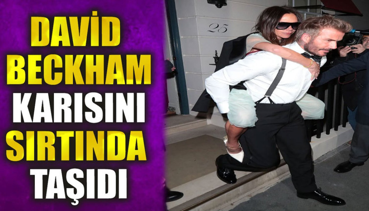David Beckham, karısını sırtında taşıdı
