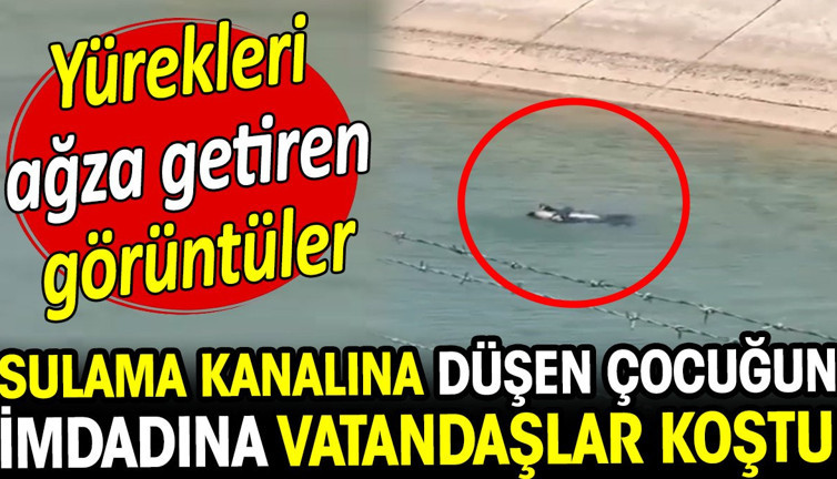 Şanlıurfa'da yürekleri ağza getiren görüntü! Kanala düşen çocuğun imdadına vatandaşlar koştu