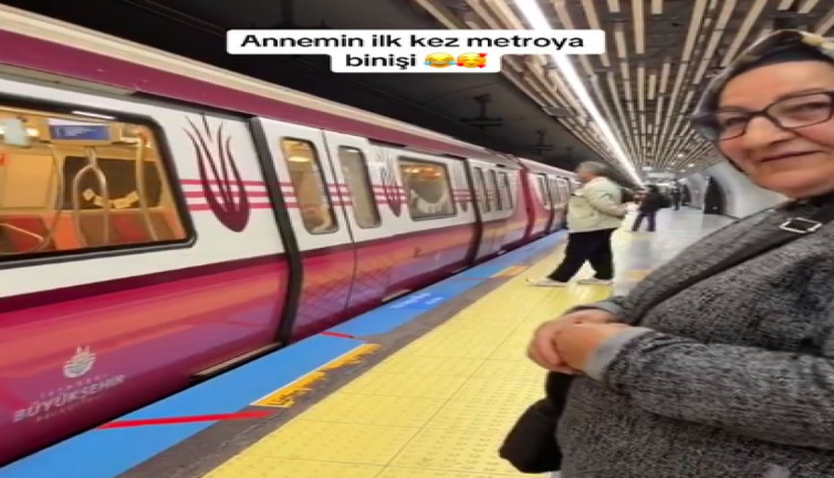 59 yaşındaki kadın ilk defa metroya bindi "Güzelmiş kız!"