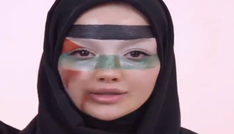 Filistin'e destek olarak makyaj videosu çekti tepki topladı