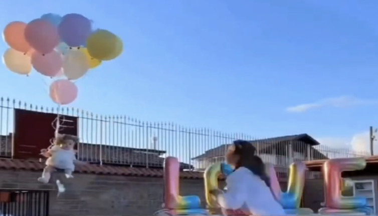 Doğum günü kutlaması az kalsın felakete dönecekti: Bebek balonlarla havalanıyordu