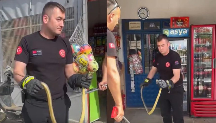 Markete giren yılan paniğe neden oldu