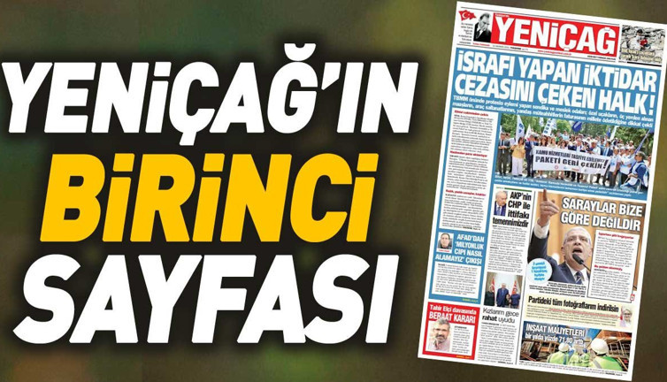 Yeniçağ Gazetesi'nin 1. sayfası (13 Haziran 2024)