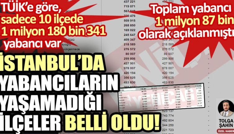 İstanbul’da yabancıların yaşamadığı ilçeler belli oldu!