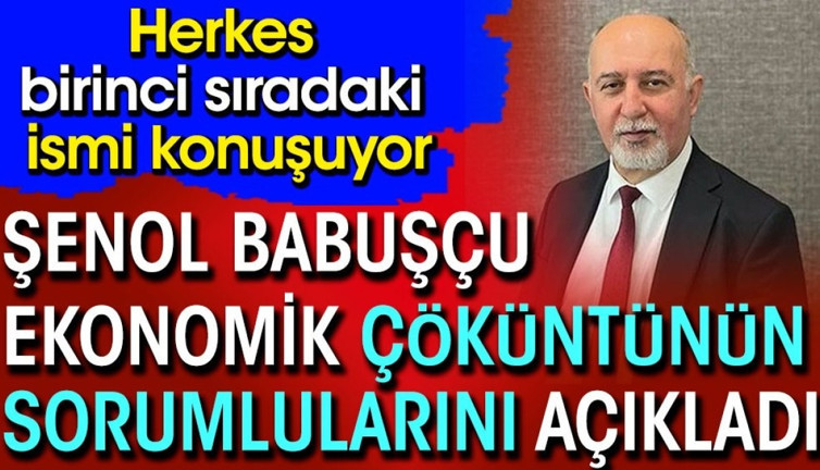 Şenol Babuşçu ekonomik çöküntünün sorumlularını açıkladı. Herkes birinci sıradaki ismi konuşuyor