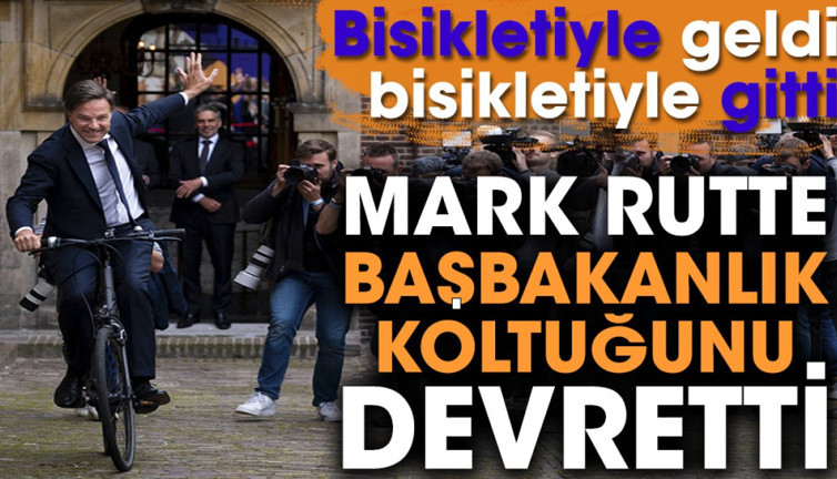 Mark Rutte başbakanlık koltuğunu devretti. Bisikletiyle geldi bisikletiyle gitti