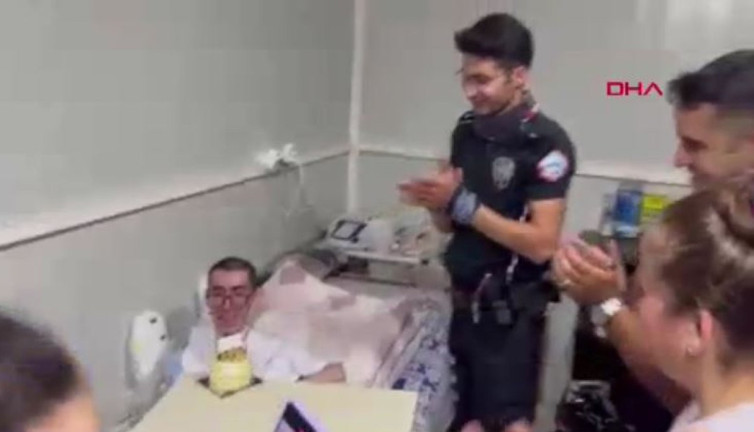 Hatay’da motosikletli polislerden kas hastası Ali’ye doğum günü sürprizi