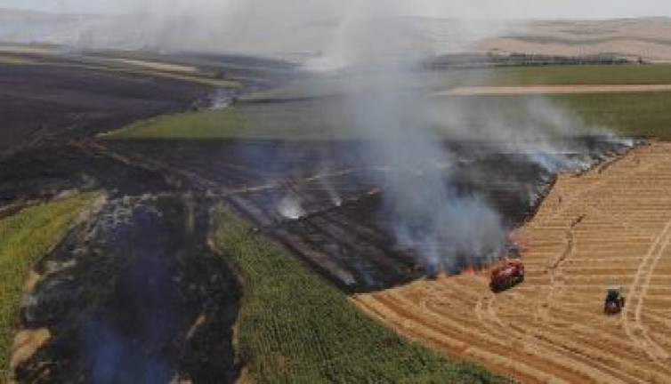 Anız yangını söndürülemiyor