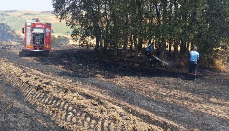 200 dönüm anız yandı