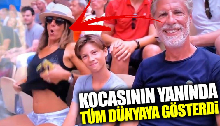 Kocasının yanında tüm dünyaya gösterdi