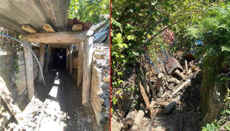 Zonguldak'da kaçak kömür ocakları imha edildi