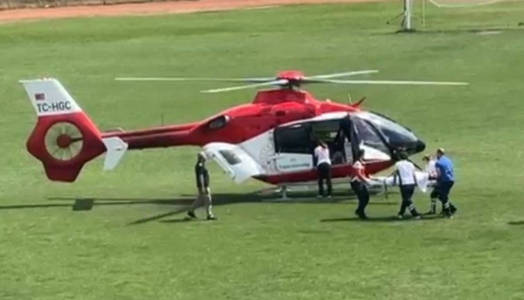 Ambulans helikopter liseli Hasan için zamanla yarıştı