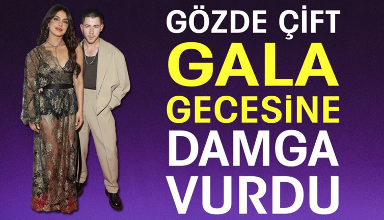 Gözde çift gala gecesine damga vurdu