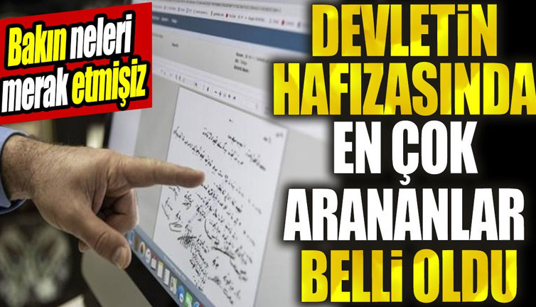 Devletin hafızasında en çok arananlar belli oldu. Bakın neleri merak etmişiz