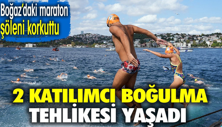 Boğaz'daki maraton korkuttu. 2 katılımcı boğulma tehlikesi yaşadı