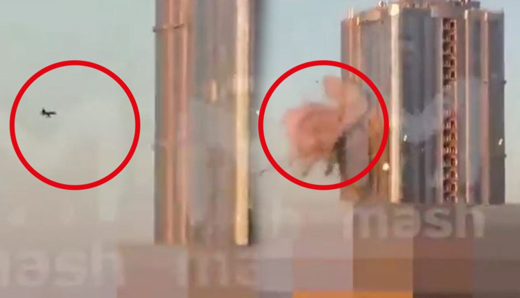 Ukrayna Rusya’daki 38 katlı binayı İHA ile vurdu! Korkunç anlar saniye saniye kaydedildi
