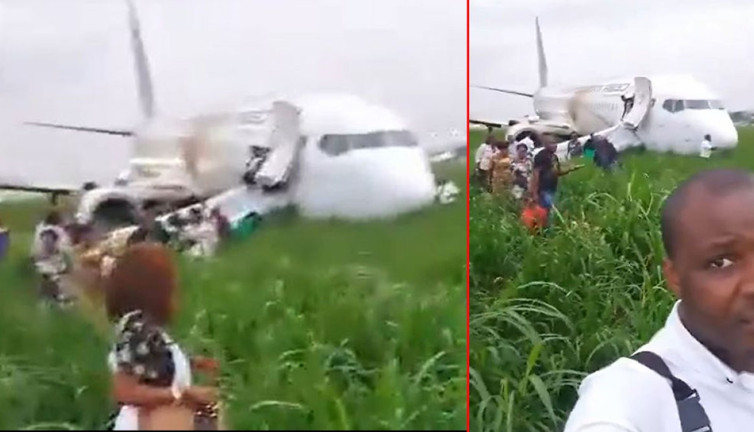 Uçak pistten çıktı yolcular büyük tehlike atlattı