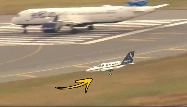 Cessna'dan ön iniş takımları olmadan mucize iniş