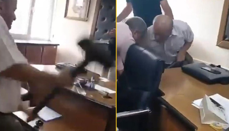 'Balyozcu' sendikacı müdürün odasını bastı dehşet saçtı