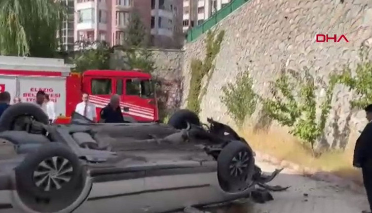 Elazığ'da okulun bahçesine otomobiliyle uçan sürücü ölümden döndü