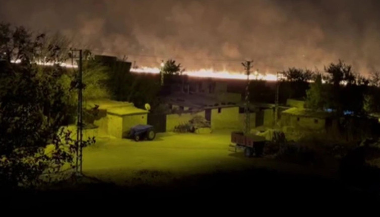 Suriye'den seken roket mermisi mayınlı araziye düştü