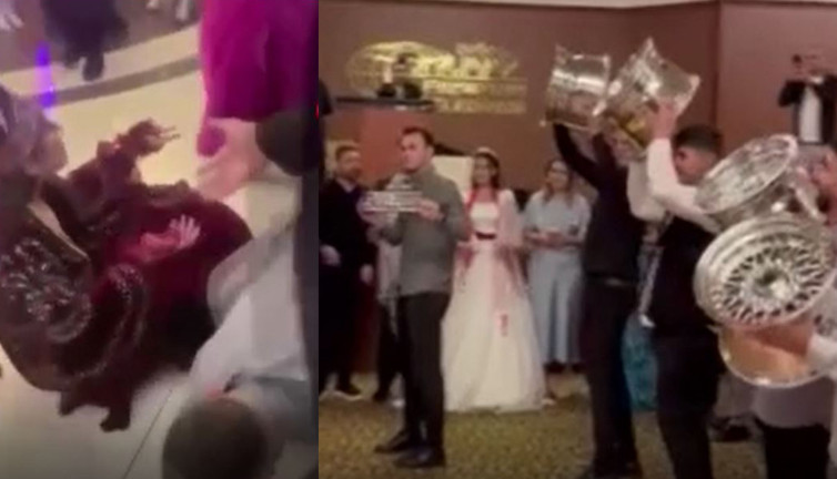 Düğünde ilginç takı! Damada plaka ve jant