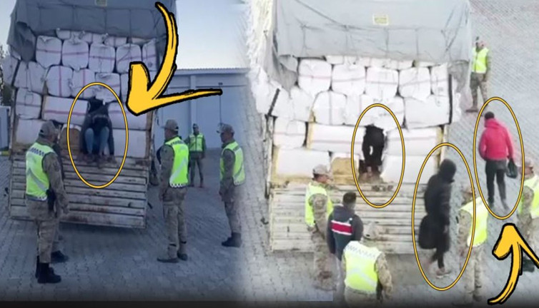 36 kaçak göçmen tır dorsesindeki saman balyaları arasından çıktı