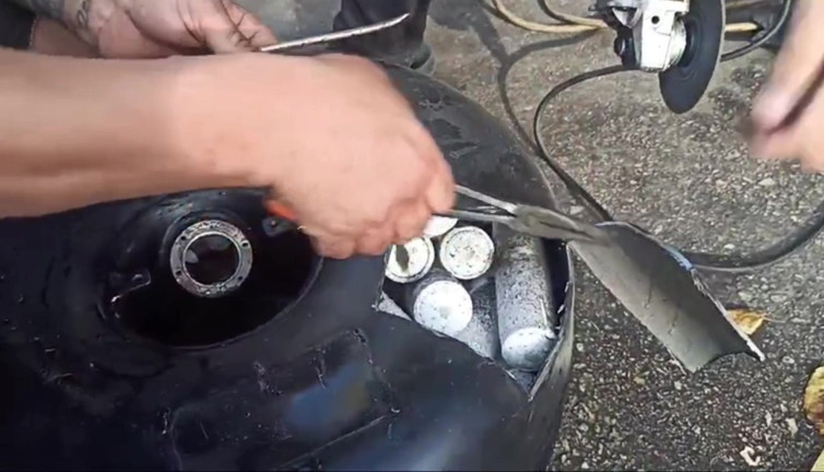 LPG tankını kesen polis şoke oldu