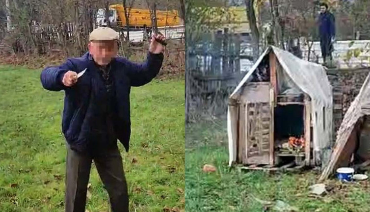 Boş araziye daldı! Köpek kulübesini ateşe verip, tepki gösterenlere bıçak çekti