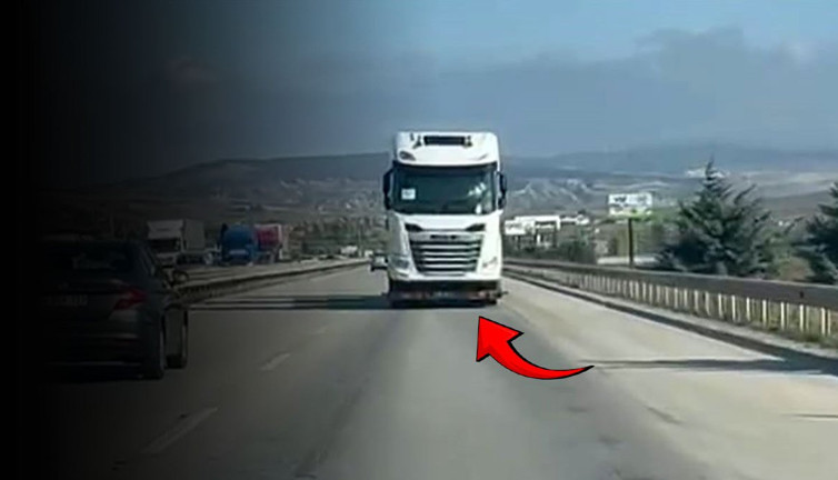 Trafikte şaşkına çeviren görüntü, gerçek sollama yapınca ortaya çıktı