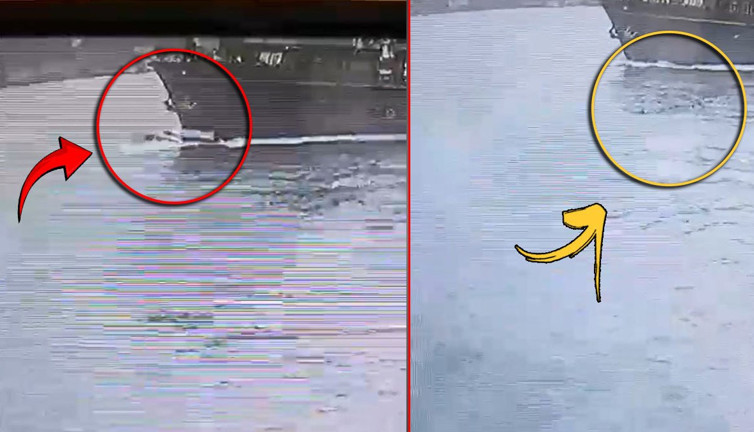 İstanbul Boğazı'nda vapur balıkçı teknesini ezdi geçti. O anların görüntüsü yeni paylaşıldı