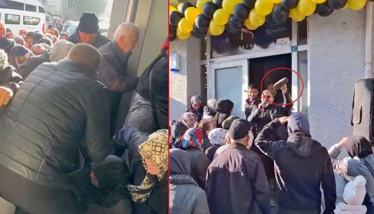 İndirimli satışta büyük rezalet: Birbirlerini ezdiler