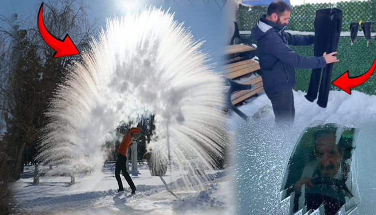 Soğuk hava doğuyu esir aldı: Kıyafetler dondu, Sıcak su buz oldu