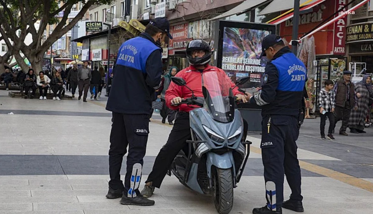 Zabıta ekiplerinden motorlu araçlara denetim